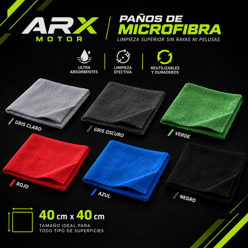 Paños de Microfibra colores varios 40 × 40 cm