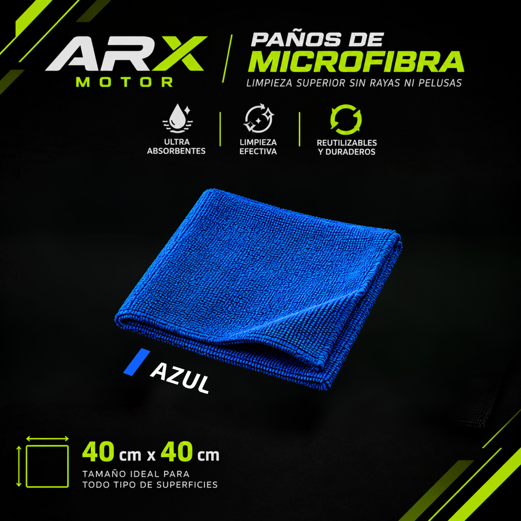 Paños de Microfibra colores varios 40 × 40 cm