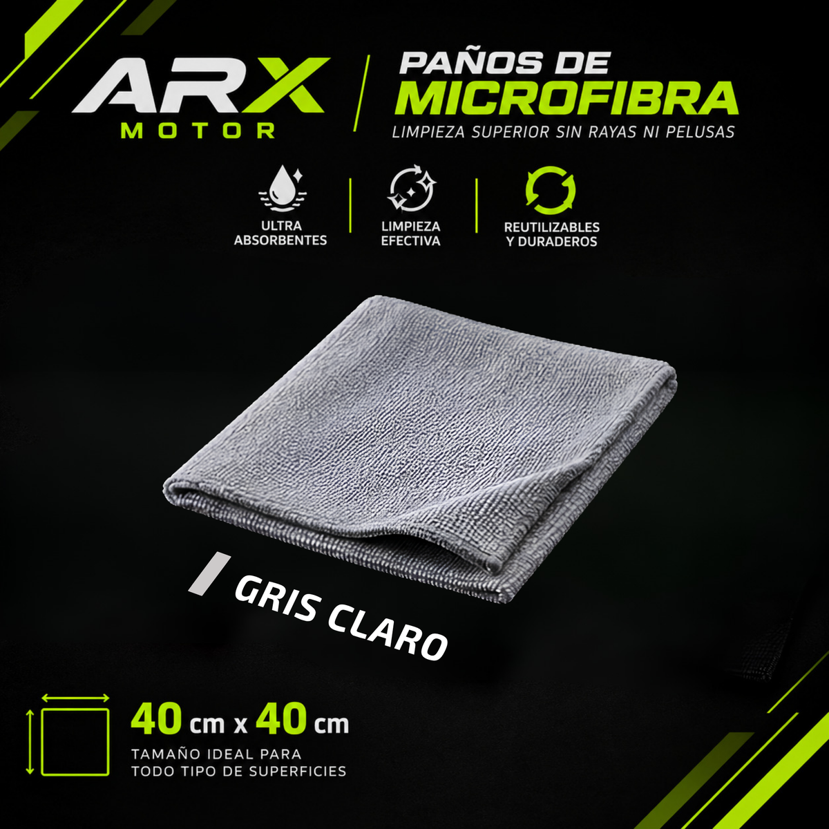 Paños de Microfibra colores varios 40 × 40 cm