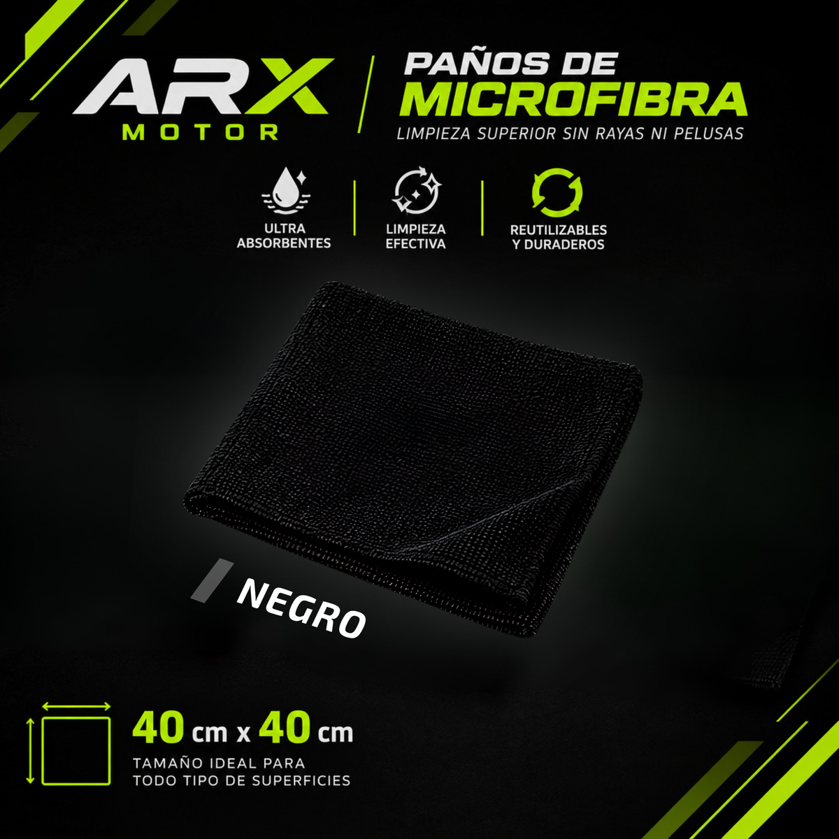 Paños de Microfibra colores varios 40 × 40 cm